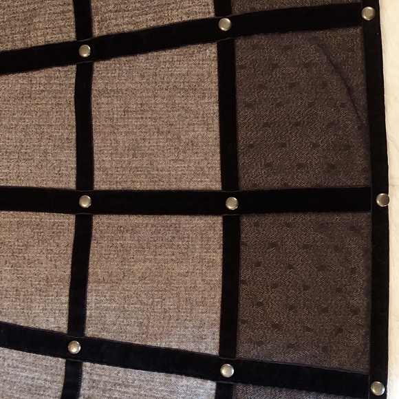 Anna Sui for Target Black & Grey Herringbone Studded Cage Mini Dress Size 13 - Picture 5 of 12